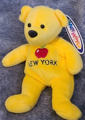 NWT 1999 MARY MEYERS - NEW YORK BEAR - 8'' Yellow With Big Apple - Vintage 
