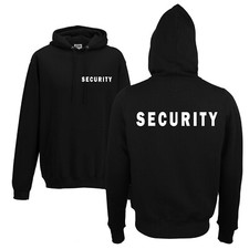 Security Printed Black Hoodie, Security Officer, Security Guard Bouncer, Doorman