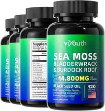 Sea Moss Capsules - Irish Seamoss 9000mg, Black Seed Oil 2000mg Ashwagandha...