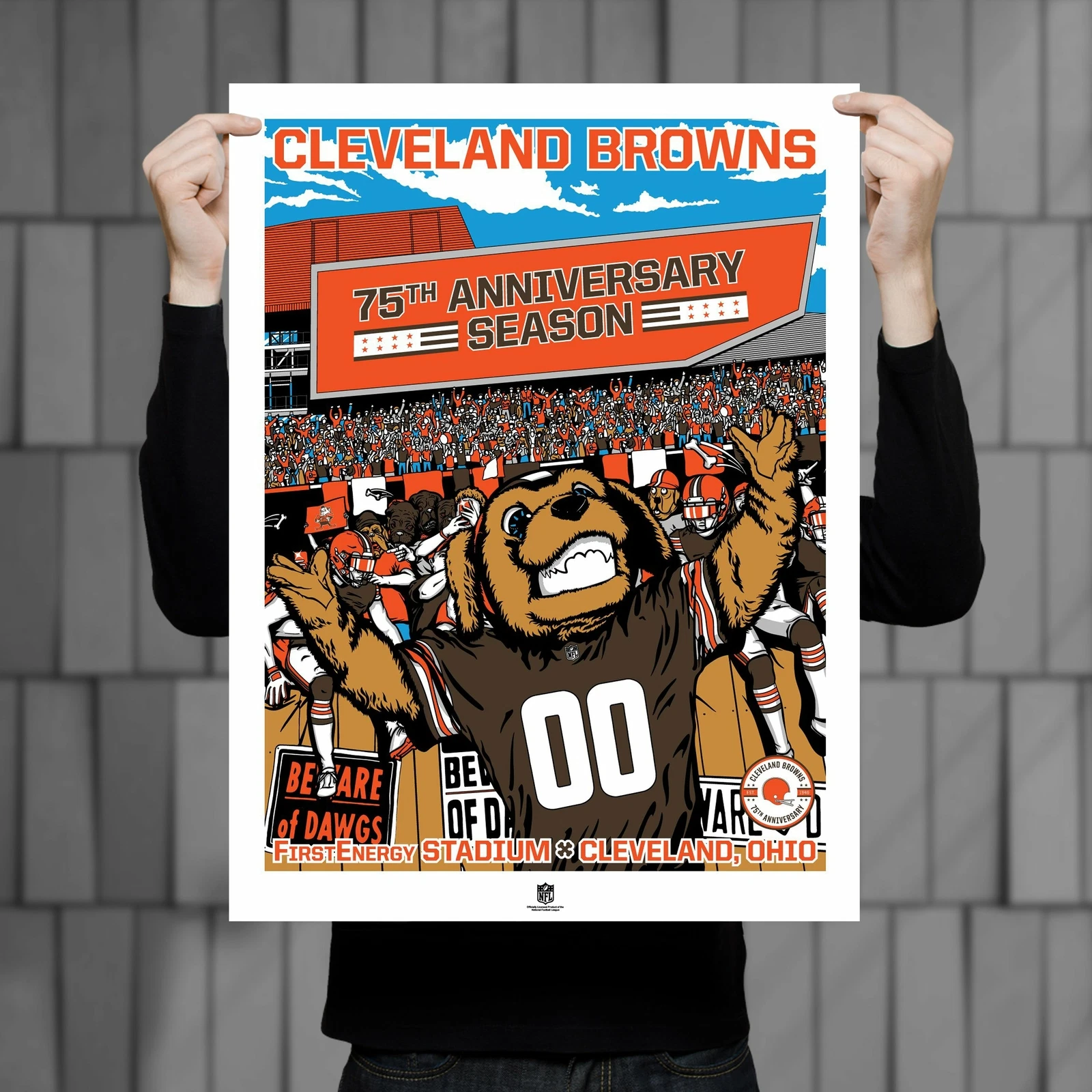 Phenom Gallery Cleveland Browns 75th Anniversary Poster