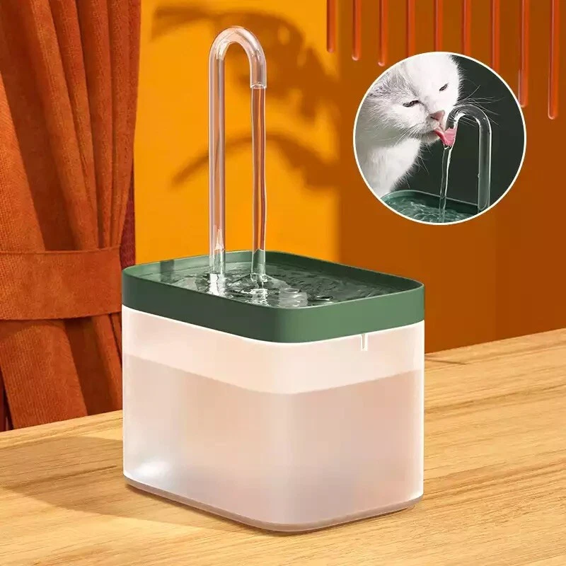 Automatic Pet Dog Cat Water Fountain Auto Dish Drinking Dispenser Bowl w Filter - Image 2 of 4