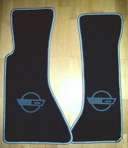 Tapis de sol en velours noir et gris pour Chevrolet Corvette C4