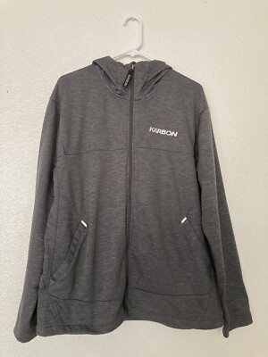 Karbon Jacket Mens Size XXL GreyFull Zip Hooded Ski Mid Layer Adult