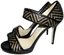 Cuoio Scarpe Jimmy Sandali Di Choo Nero Ballerine Oro Tacco Intrecciato 36 Alana xqqwYBZag