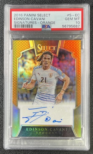POP 1 EDINSON CAVANI PSA 10 2016 PANINI SELECT #S-EC ORANGE PRIZM AUTO 13/75