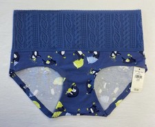Aerie Cotton Cable Lace Boybrief Underwear -- MARBLED BLUE XS