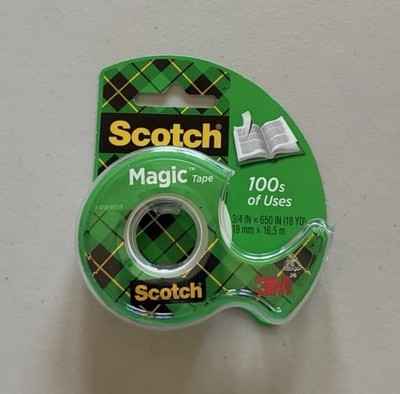 Scotch Magic Tape Dispenser Invisible Matte Finish 0.75in x 650in Roll