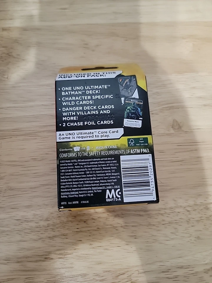 UNO Ultimate Edition Batman Add-On Pack + 2 Foil Chase Cards 2023 New See Descri - Image 3 of 3