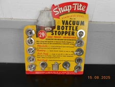 Vintage 1944 Snap-TITE VACUUM BOTTLE STOPPER Store Display NO. 25 Complete Rare!