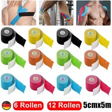 12 Rollen Elastisches Kinesiologie Tape Sport Kinesiology Physiotape Tape 5cmx5m