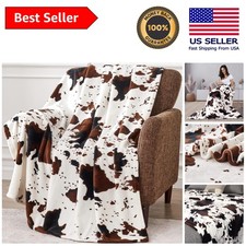 Ultra Cozy Cow Throw Blanket 50 x60 Stylish Flannel for Couch Camping