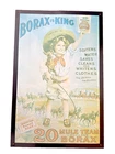 Vintage 20 Mule Team Borax Tin Sign 32x21 Borax Is King Western Ad