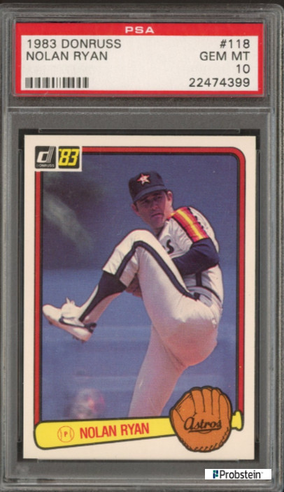 1983 Donruss #118 Nolan Ryan Houston Astros HOF PSA 10 GEM MINT