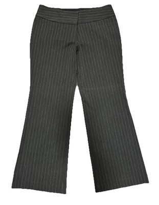 EXPRESS EDITOR Gray PINSTRIPE Dress Pants Mid-Rise Stretch Flare Leg Women s 10R