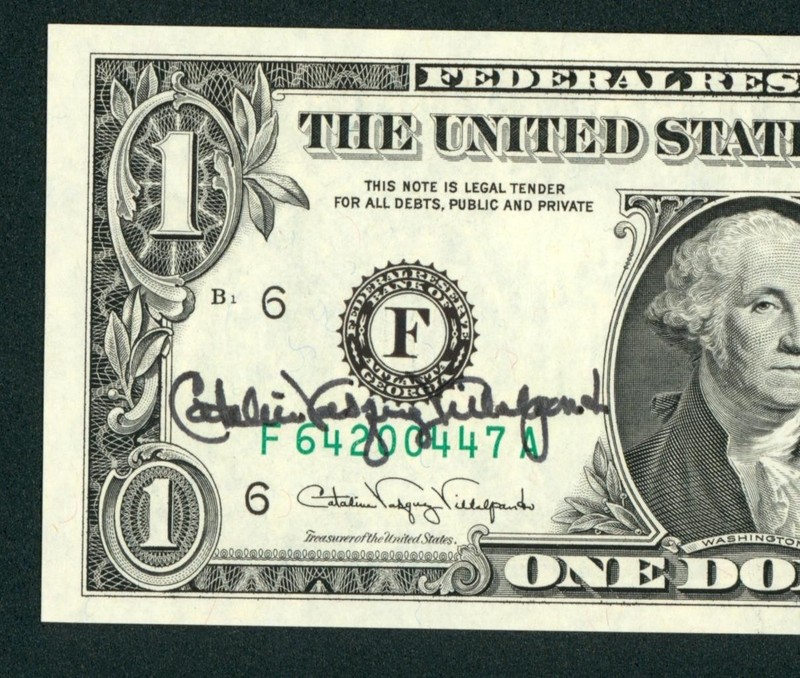 (TREASURER COURTESY AUTOGRAPH) $1 1988 Federal Reserve ((3rd of 3 consecutive))
