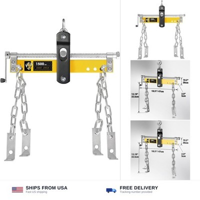 YELLOW JACKET Engine Load Leveler 1500lbs Steel Engine Hoist Shop Crane Acces...