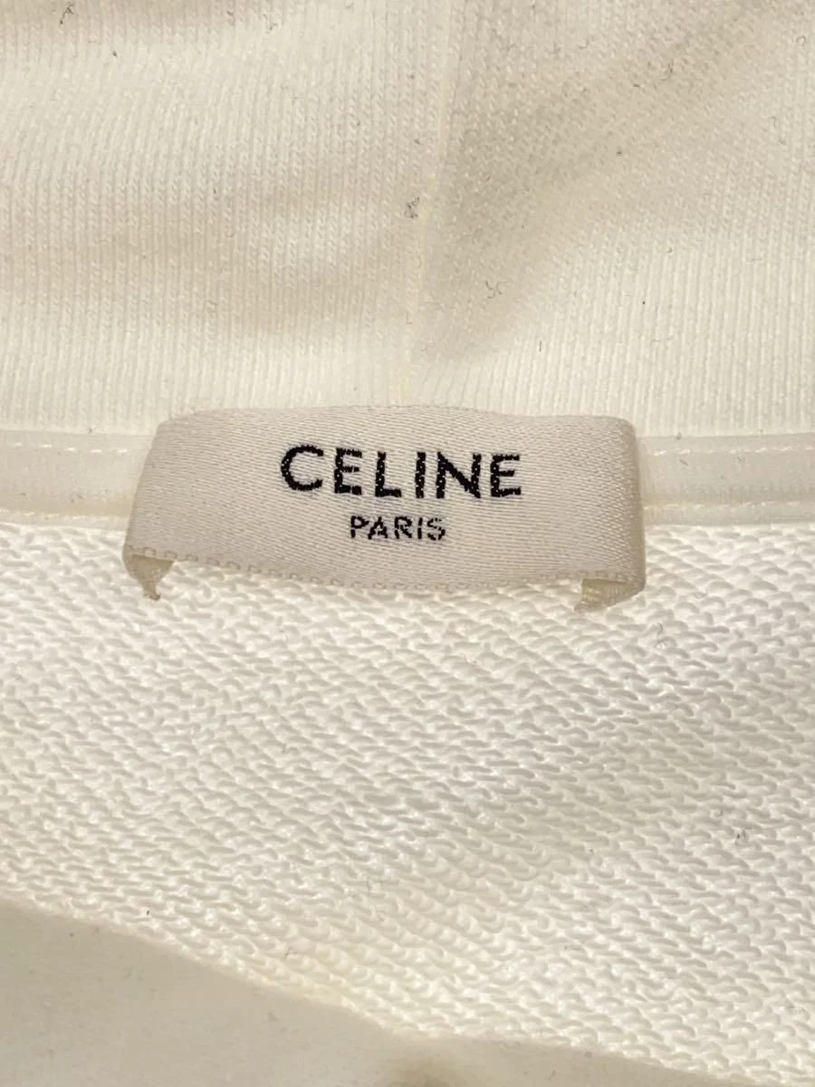 CELINE Felpa con Cappuccio 22AW Gradazione Logo XXL Cotone Bianco 2Y753670Q Usata