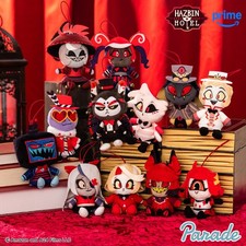 Hazbin Hotel Sitting Plush Mascot Vox Lucifer Alastar 10cm Round One Limited