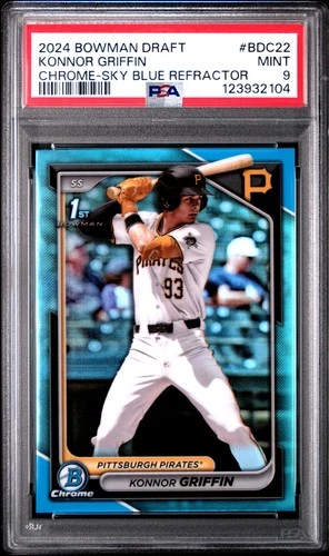2024 Bowman Draft #BDC-22 Konnor Griffin Chrome Sky Blue Refractor PSA 9