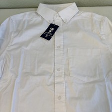 Izod Approved Schoolwear Long Sleeve Button Shirt White Size Small