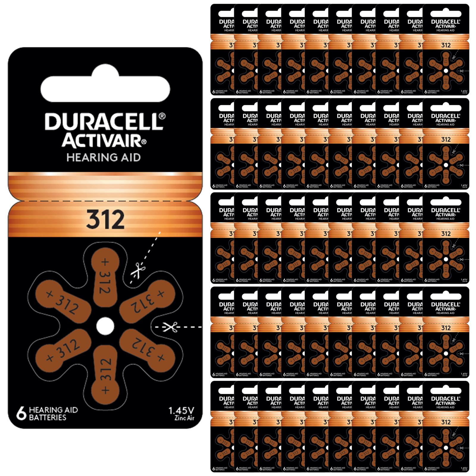 Duracell Size 312 Hearing Aid Batteries PR41, P312 (300 Pack