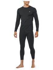  Thermal Underwear for Men Long Johns Fleece Lined Base Layer Set Small Black