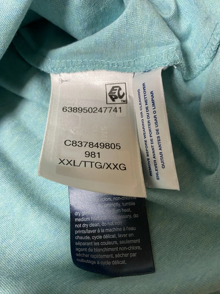 Tommy Hilfiger Hombre XXL Azul Claro/Verde Cuello en V Bandera Logo Manga Corta Camiseta Foto 4 de 4