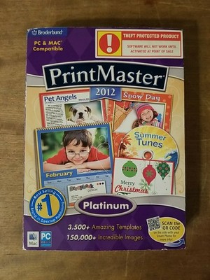Printmaster Platinum 2012 PC/MAC DVD-ROM Desktop Publishing Software 