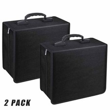 2pcs CD Storage Case DVD Organizer Holder Bag Wallet Album Media Video 400 Disc