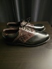 FootJoy Men's Leather Croc Pattern Oxford Golf Shoes Black/Brown US 14 D — photo 4