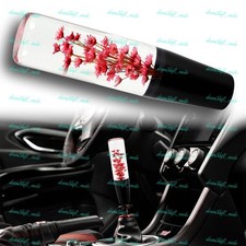 20cm Jdm Real Flowers Clear Manual Car Gear Stick Shift Knob Lever Shifter Head