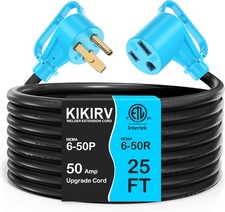 50Amp 25FT Welder Extension Cord 10 AWG 250V NEMA 6-50P to 6-50R -OB