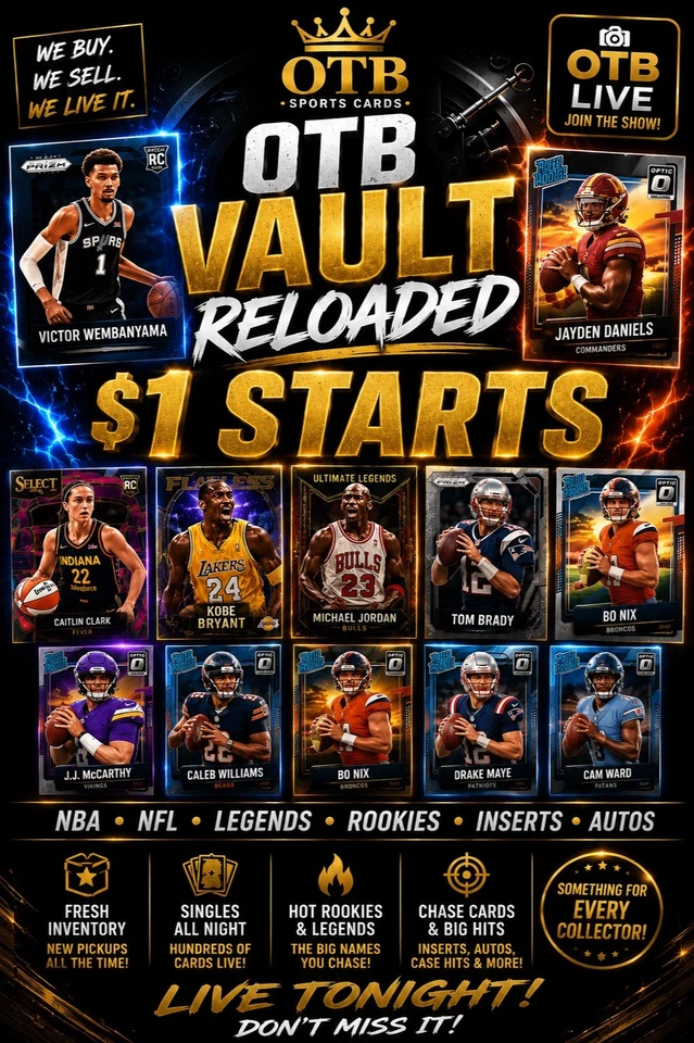 $1 STARTS 🏦 OTB VAULT RELOADED •NBA • NFL • Legends • Rookies