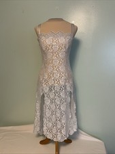 Vintage Cinema Etoile Blue Ice Stretch Lace Nighty Sheer Lingerie Womens Large