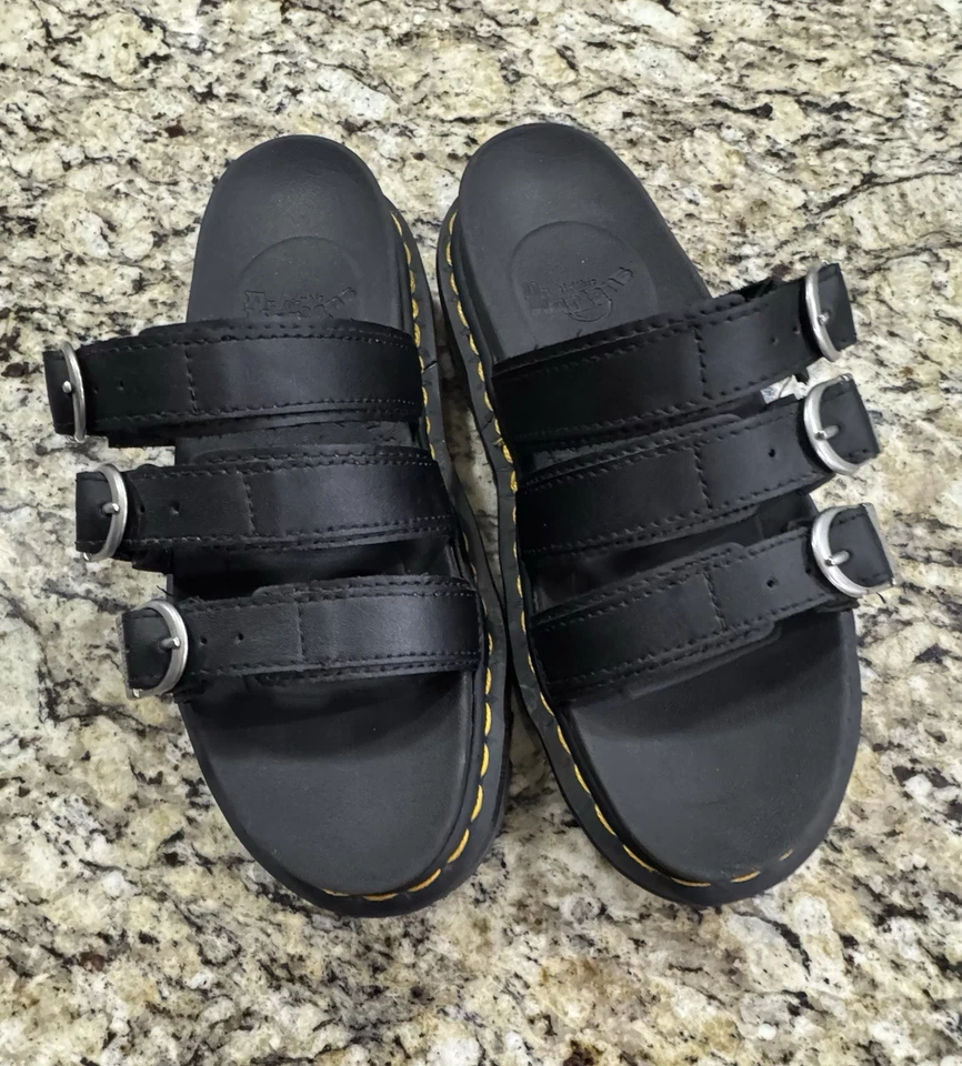 Dr Martens Negro Hydro Blaire Slide 3 Hebilla Correa Mujer’s Talla 6 Foto 2 de 4