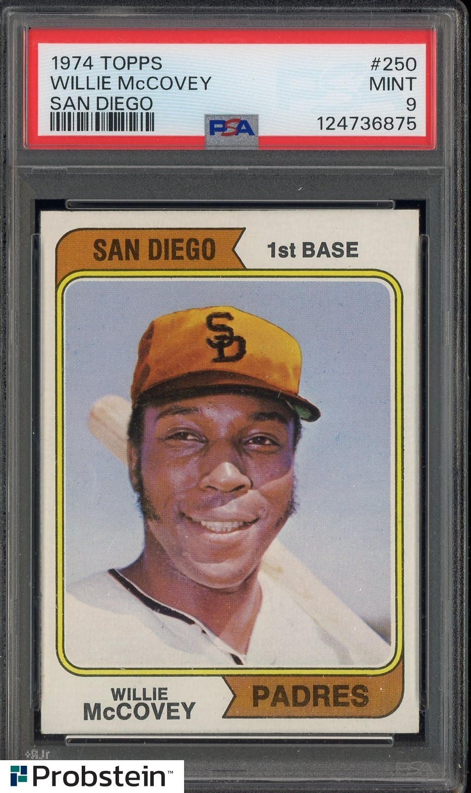 1974 Topps #250 Willie McCovey San Diego Padres HOF PSA 9 MINT