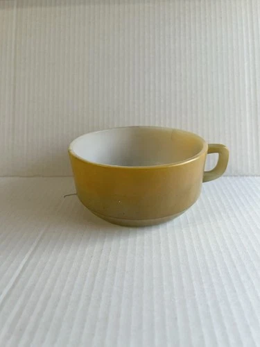 Vintage Fire-King Yellow Oven Proof Soup Bowl Mug Anchor Hocking Kitchenware