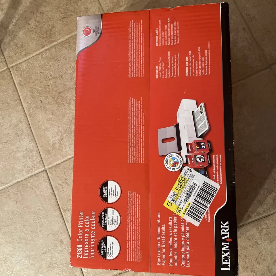 NEW SEALED NIB Lexmark Z1300 Digital Photo Color Inkjet Printer - Image 2 of 2