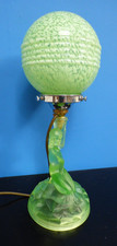 Art Deco Walther und Söhne grüne Glas Tischlampe, um 1930 sehr guter Zustand
