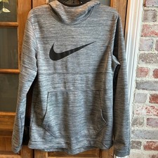 Nike Hoodie Sweatshirt Men Small Dri Fit Gray Heathered Pullover Athleisure