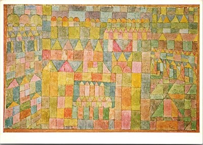 Castle and Sun Burg und Sonne Painting by Paul Klee UNP Continental Postcard C23