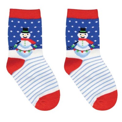 Socksmith Festive Snowman Socks (1 Pair) Lights Holidays Scarf Top Hat