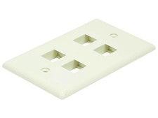 Monoprice 1-Gang Wall Plate for Keystone, 4-Port, Ivory,
