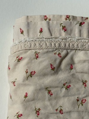RARE Ralph Lauren KING FLAT SHEET Rose Woodstock Garden CALICO Rosebud Cream GUC
