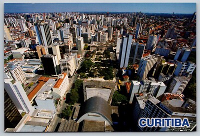 Postcard Brazil Curitiba Aerial View 2P