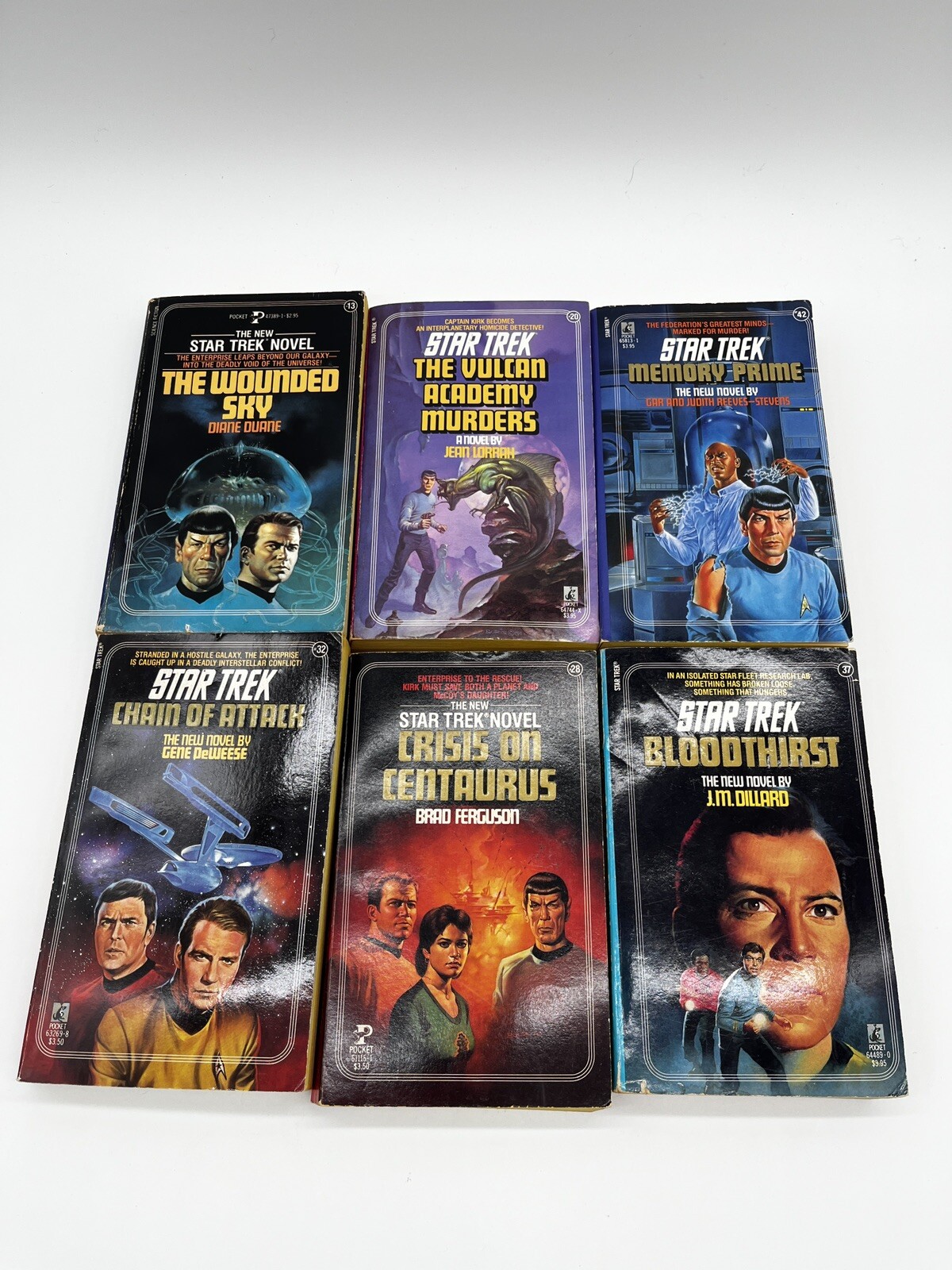 Star Trek Original Series 6 paperback books- see description for titles