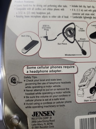 Auriculares manos libres Jensen JTH950 para teléfono inalámbrico y celular - Imagen 6 de 10