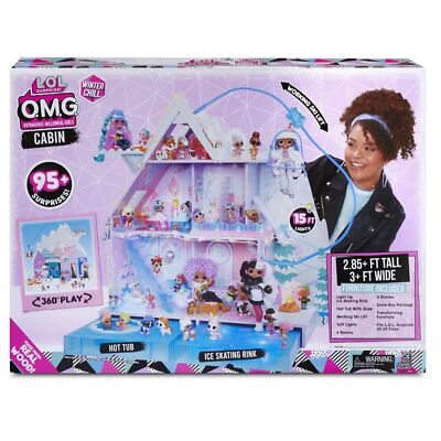 RARE *LOL Surprise OMG❄️Winter Chill Cabin Chalet Doll House 95+