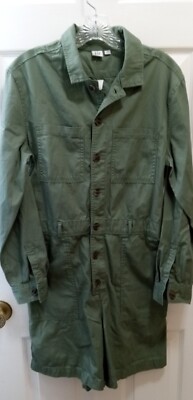 Gap Utility Romper Womens Sz 4 NWT Long Sleeves Twig Green Preppy Stylish