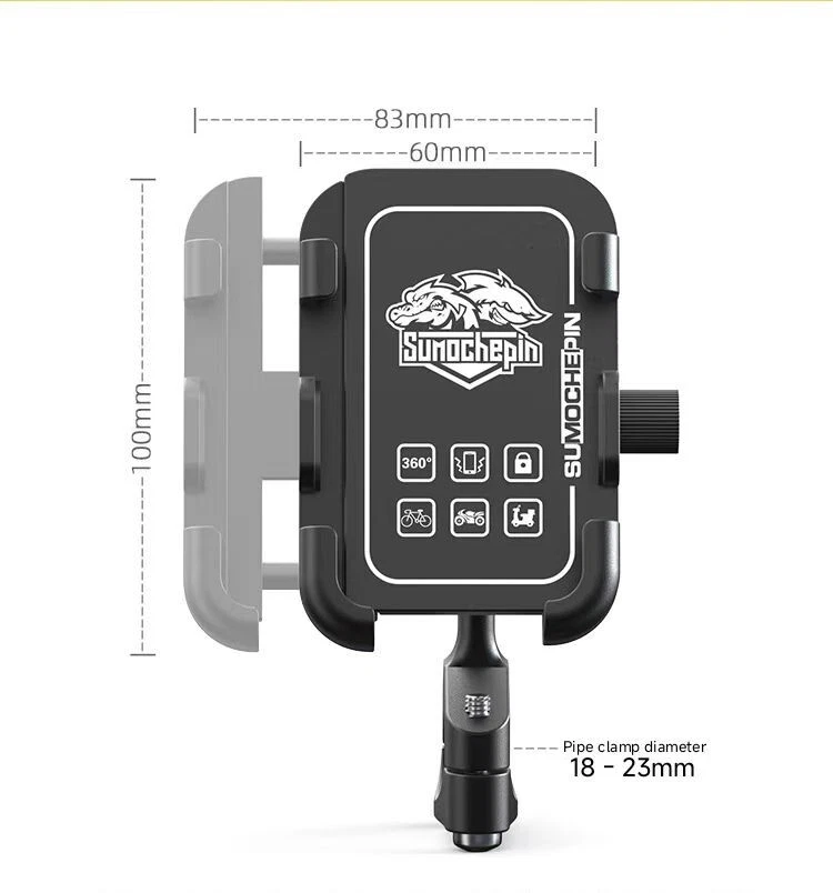 Soporte para teléfono celular CNC para motocicleta montaje en manillar USB cargador rápido accesorios Foto 2 de 4